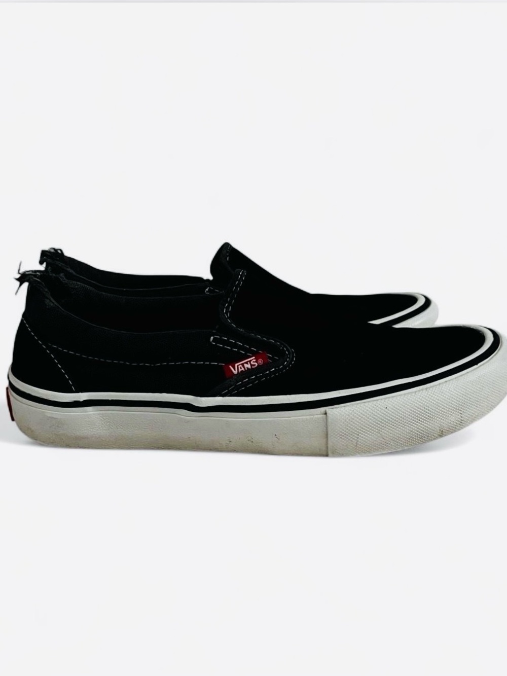 Vans Pro Slip-On Black White Skate Sneakers Women 7.5 Men 6